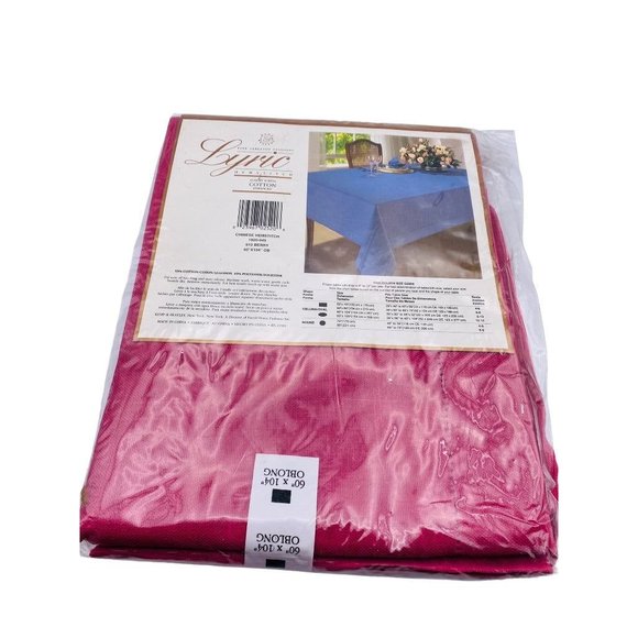 Lyric Hemstitch Berry Cotton Enhanced 60" x 104" Oblong Tablecloth - Picture 2 of 7